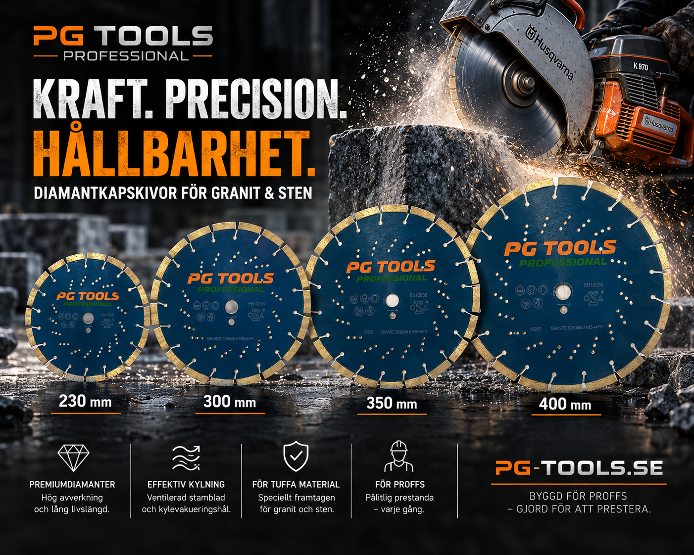 Produktbild diamantkapskivor för granit - stenmaterial PG TOOLS PROFESSIONAL