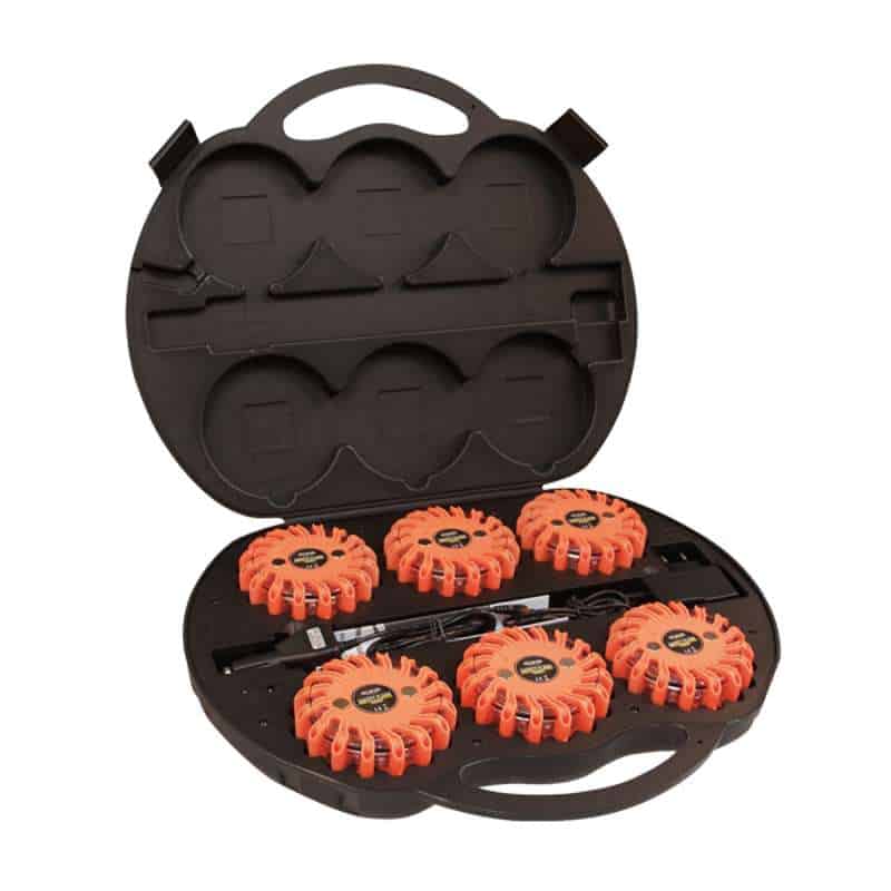 STRANDS VARNING/RIKTAT BLIXTLJUS PUCKEN ORANGE LED 6 st. i väska