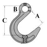 Gjuterikrok 10mm | Klass 8 | Typ: Ögla | 3,15ton | Färg: Gul - Bild 2