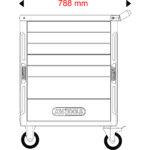 Verktygsvagn 215 delar, sju lådor - Bild 6