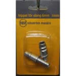 Nippel för slang 6mm  2st/förp.